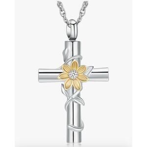 shajwo Sunflower Urn Necklaces for Ashes Cremation Jewelry Ashes Pendant